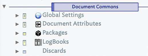 Outline view of installed Document Commons