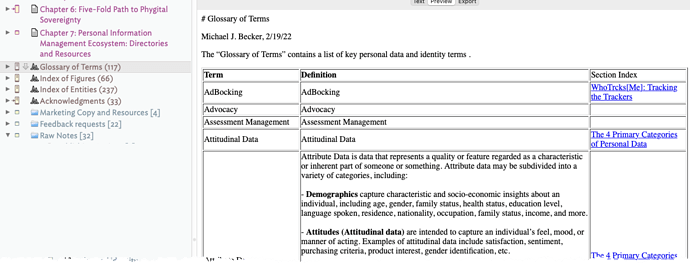 TBX L- Automated Glossary and Index