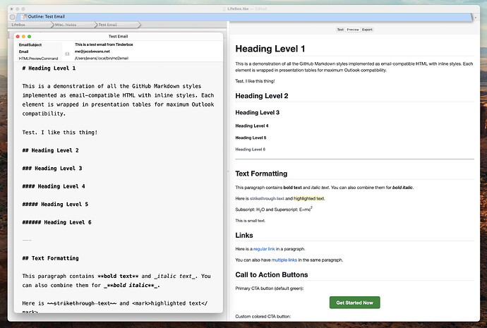md2email and Tinderbox