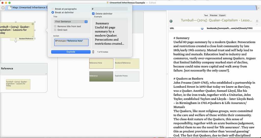 Unwanted Inheritance with Explode Note Agents, Actions and Automation